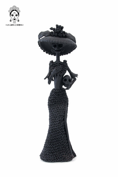 Catrina negra con Alcatraces - 50 cm. 20 in.