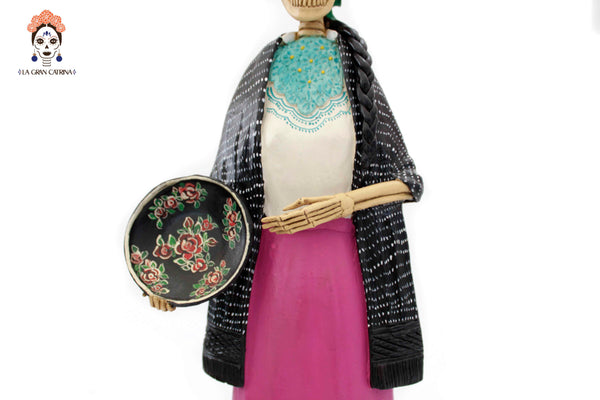 La Catrina del plato floreado - 47 cm. 19 in.