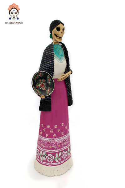 La Catrina del plato floreado - 47 cm. 19 in.