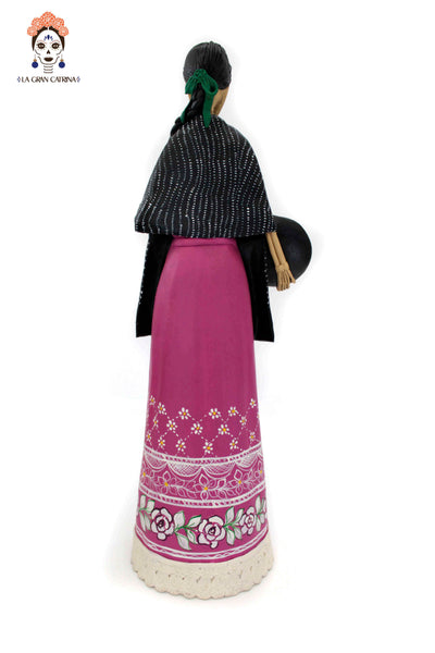 La Catrina del plato floreado - 47 cm. 19 in.