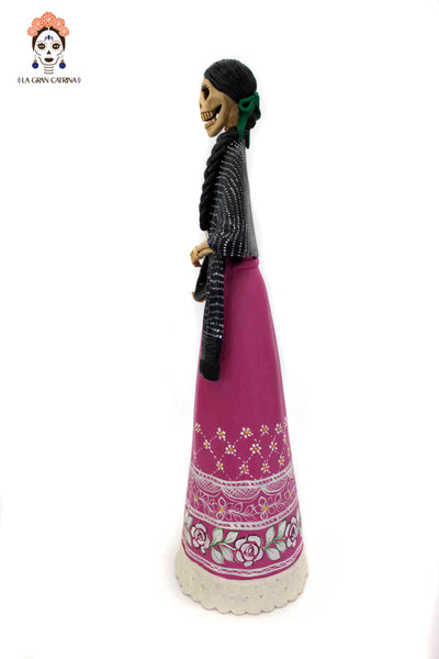 La Catrina del plato floreado - 47 cm. 19 in.