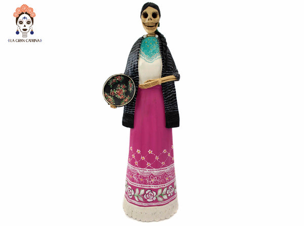 La Catrina del plato floreado - 47 cm. 19 in.