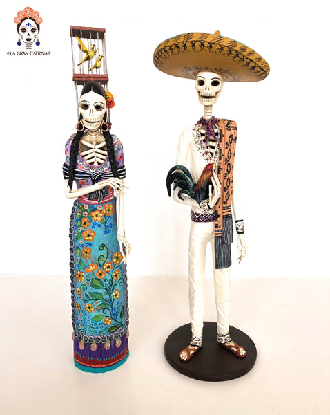 Catrina Pajarera y Catrín Gallero - 50 cm. 20 in.