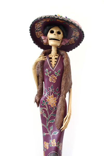 Gran Catrina de Frida con zorro - 103 cm. 41 in.