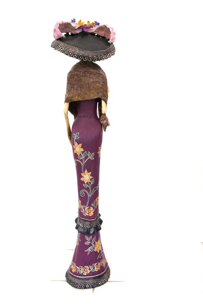 Gran Catrina de Frida con zorro - 103 cm. 41 in.