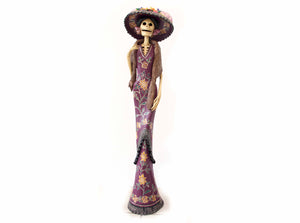 Gran Catrina de Frida con zorro - 103 cm. 41 in.