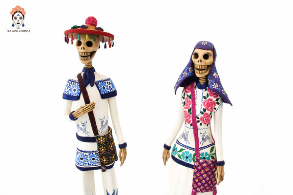 Pareja de Catrines Huicholes - 50 cm. 20 in.