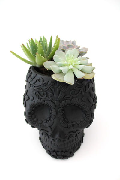 Maceta grande de Calavera estilo Catrina