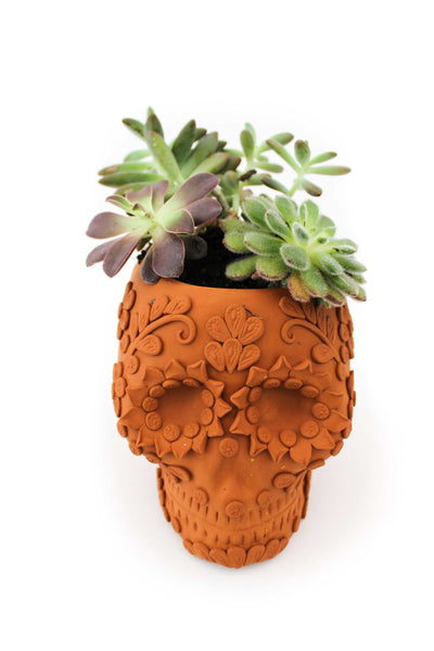 Maceta mediana de Calavera estilo Catrina