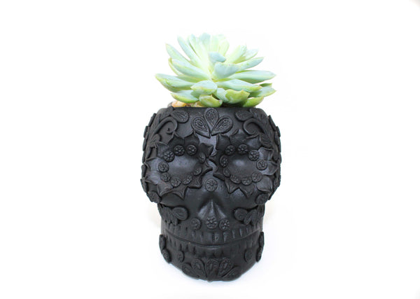 Maceta mediana de Calavera estilo Catrina